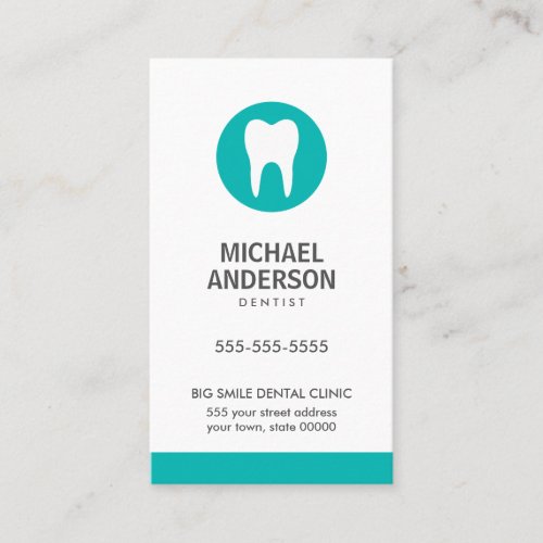 Dentist or dental clinic  assistant modern teal business card