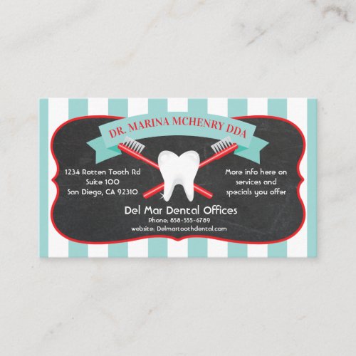 Dentist or Dental Hygienist Business cards