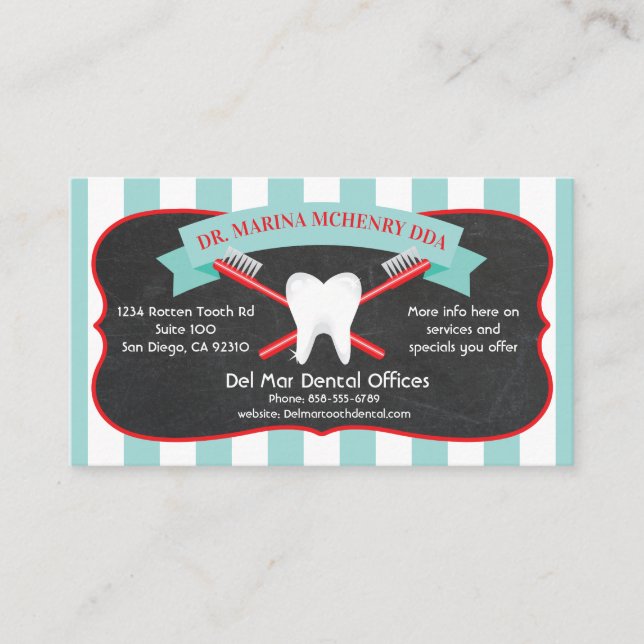 Dentist or Dental Hygienist Business cards (Front)