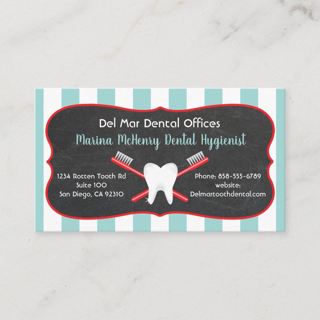Dentist or Dental Hygienist Business cards Zazzle