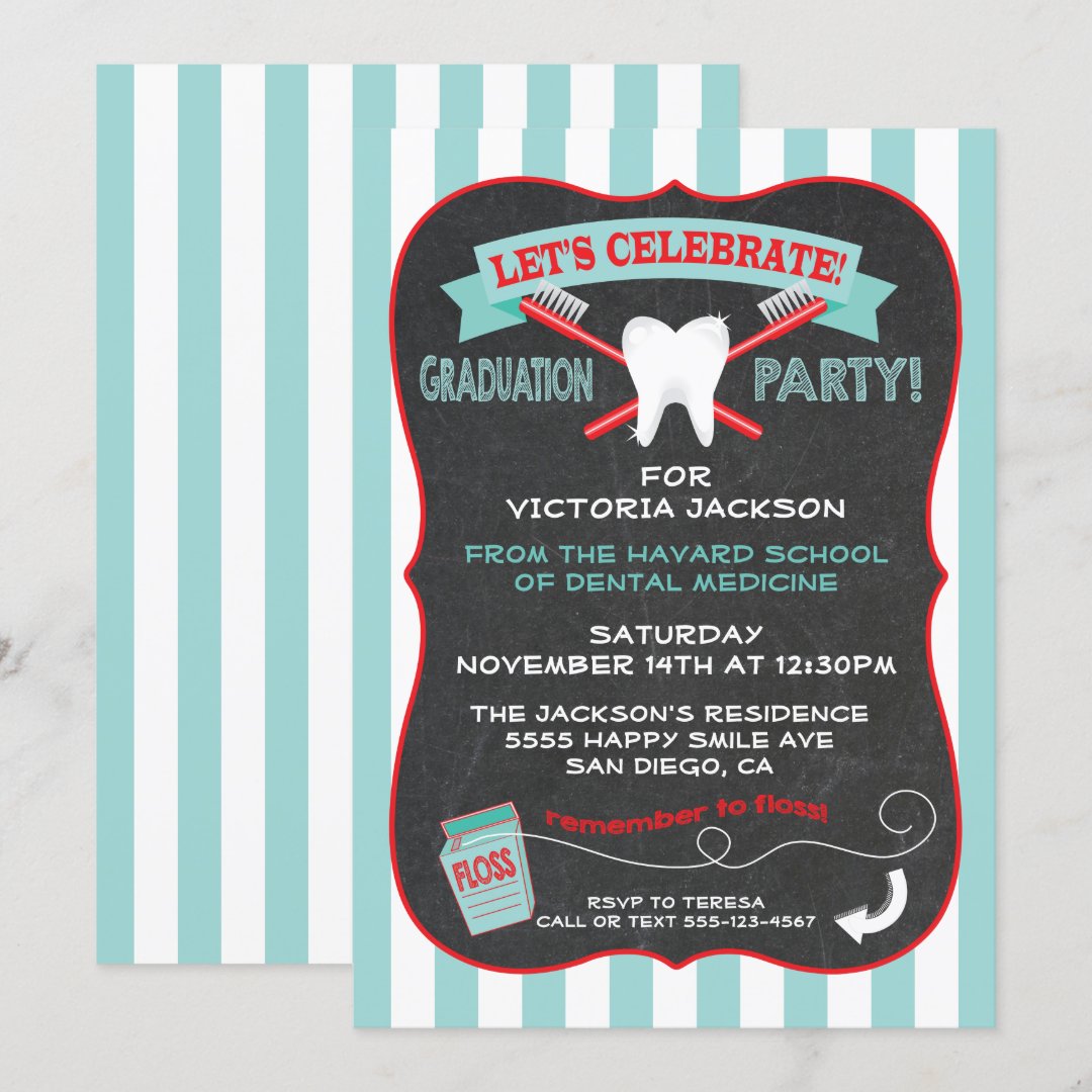 Dentist or dental hygienist Graduation party Invitation Zazzle