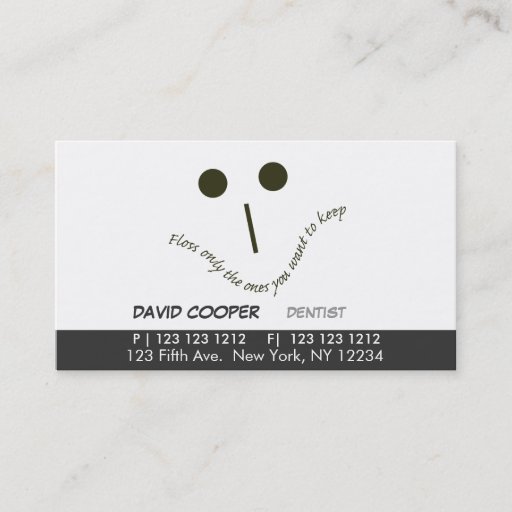 Customizable Dentist Flossy Face Business Card Template