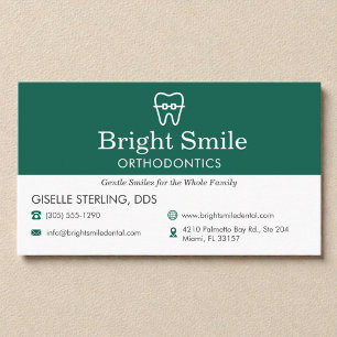 Dentist & Orthodontics Office Braces Logo Business Card