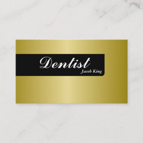 Dentist Orthodontist Business Card Simple Gold