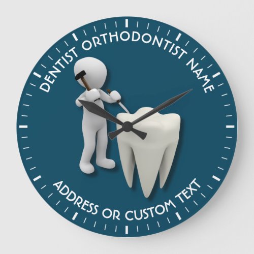 Dentist Orthodontist Dental Surgeon Name Large Clock