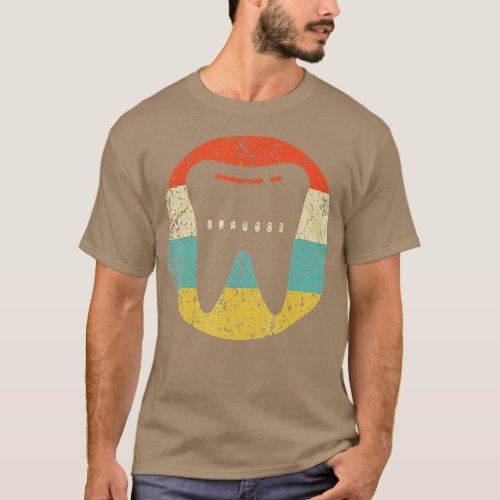 Dentist Orthodontist  _ Vintage Retro Tooth  T_Shirt