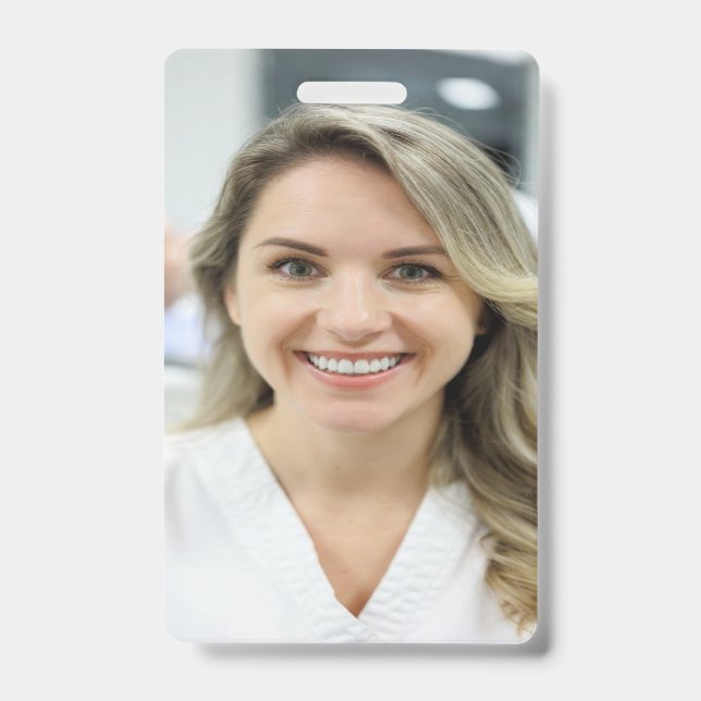 Dentist Photo Customize Personalize Badge (Front)