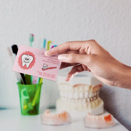 Dentist Pink Business Cards