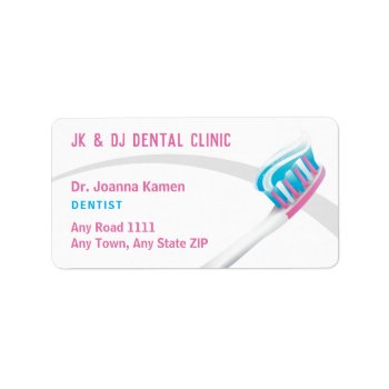 Dentist | Pink Toothbrush Label by wierka at Zazzle