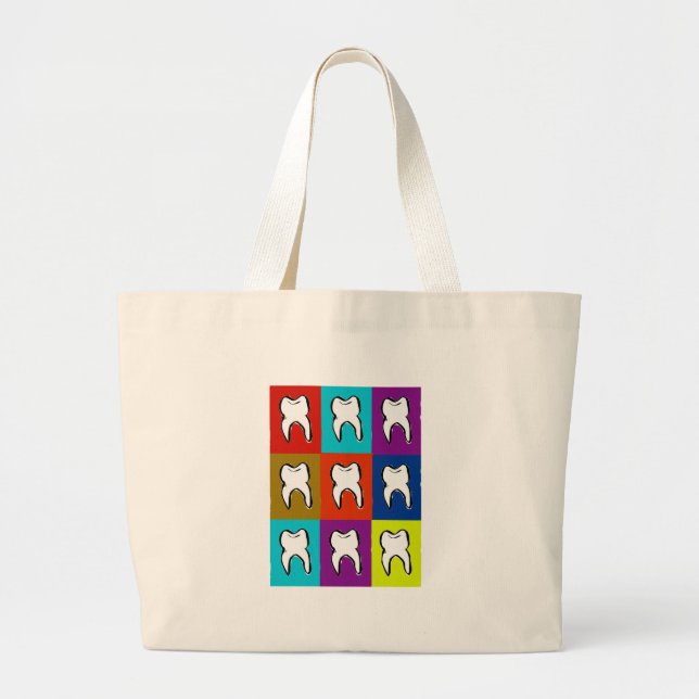 Dentist Popart Gifts Large Tote Bag (Front)