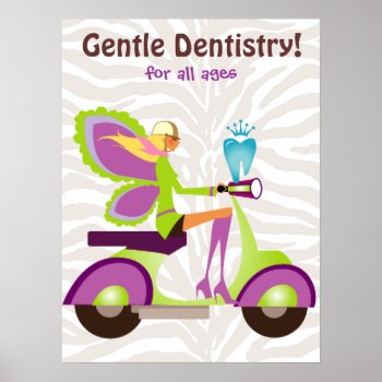 Dentist Poster Cute Tooth Fairy Scooter Girl 2 by DentalBusinessCards at Zazzle
