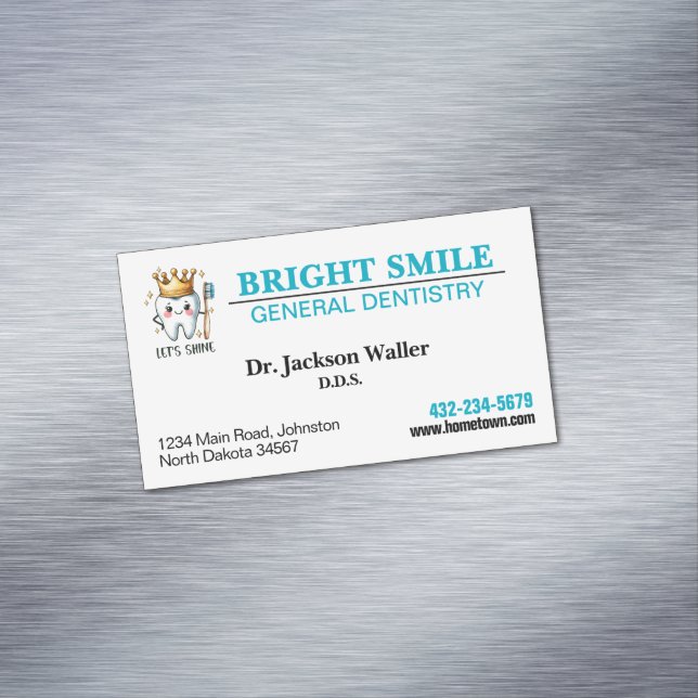 Dentist Practice Business Card Magnet (In Situ)