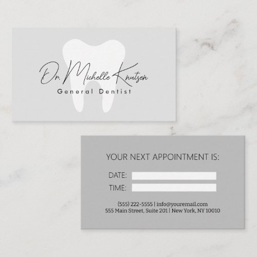 Dentist Professional Dental Appointment Business Card