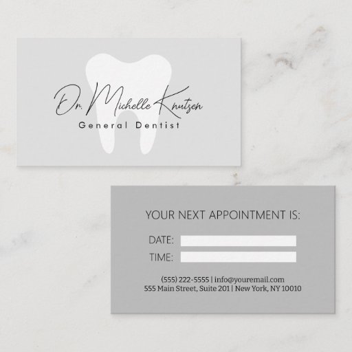 Customizable Dentist Professional Dental Appointment Business Card