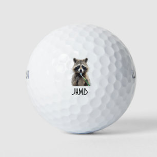 Dentist Raccoon Toothbrush Fun Monogram Art Golf Balls