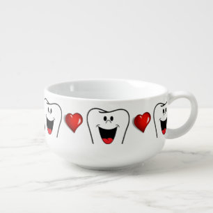 Dentist Red Hearts Teeth Soup Mug