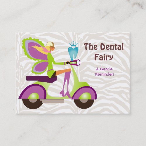 Dentist Reminder Card Scooter Cute Fairy Business Card Template