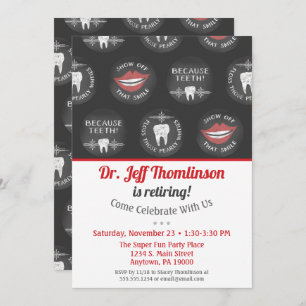 Dentist Retirement Invitation Chalkboard Dental