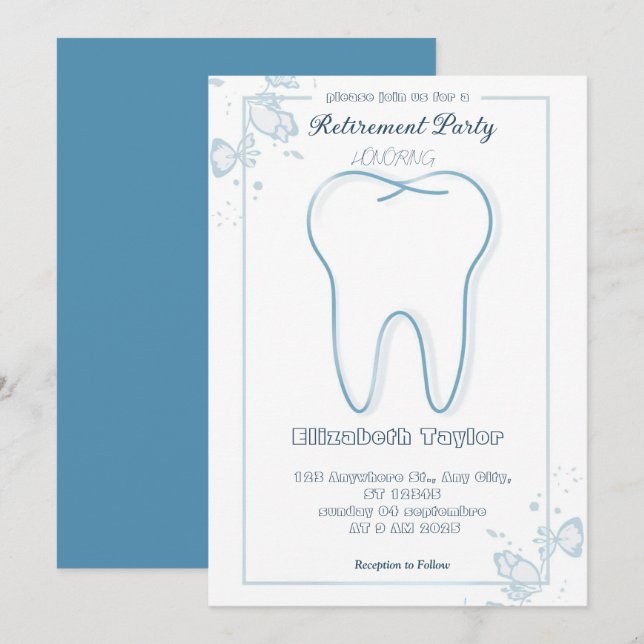 Dentist retirement invitation -Thank You Dentist (Front/Back)