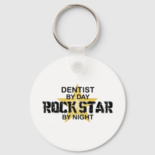 Dentist Rock Star by Night Keychain