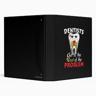 Dentist Root Canal - Tooth Cavity Pun 3 Ring Binder