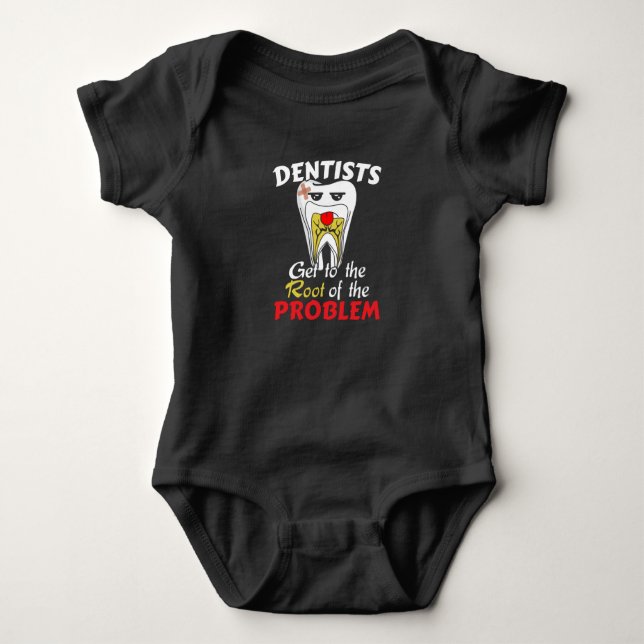 Dentist Root Canal - Tooth Cavity Pun Baby Bodysuit (Front)