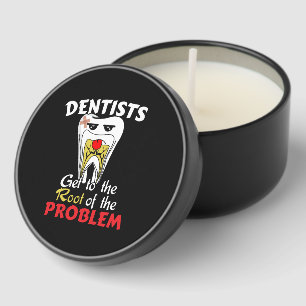 Dentist Root Canal - Tooth Cavity Pun Mini Candle Favors