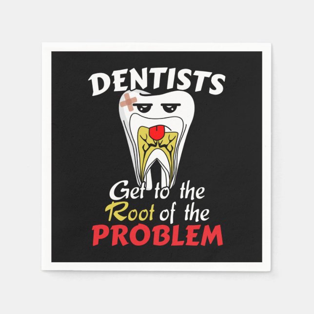 Dentist Root Canal - Tooth Cavity Pun Napkins (Front)