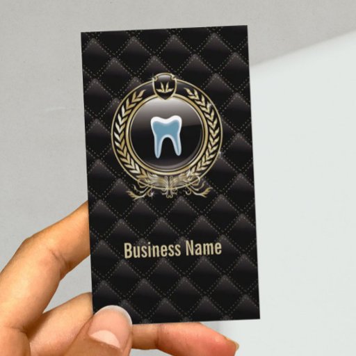 Customizable Royal Black Dental Clinic business card