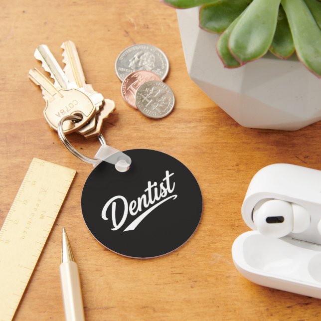Dentist Script Typography Coffee Mug Gift  Keychain (Desk)
