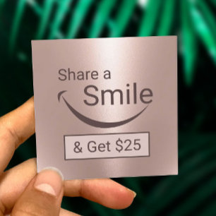 Dentist Share a Smile Rose Gold Dental Referral Card
