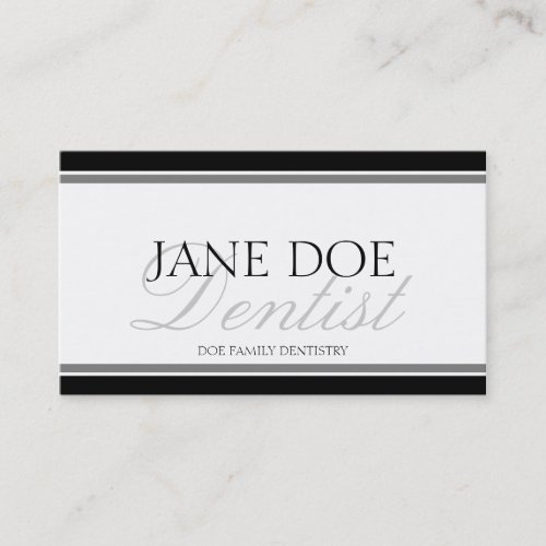 Dentist Silver Script Business Card