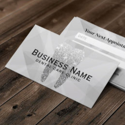 Dentist Silver Tooth Abstract Dental Care Clinic Appointment Card