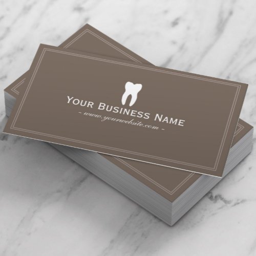 Dentist Simple Plain Brown Dental Business Card