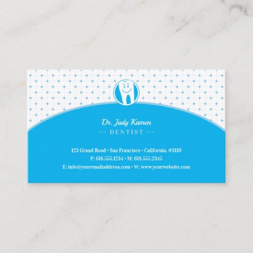 Dentist  Sky Blue Smiling Tooth Business Card