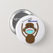 Dentist Sock Monkey Shirts and Gifts--Adorable Button (Front & Back)