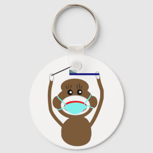Dentist Sock Monkey Shirts and Gifts--Adorable Keychain