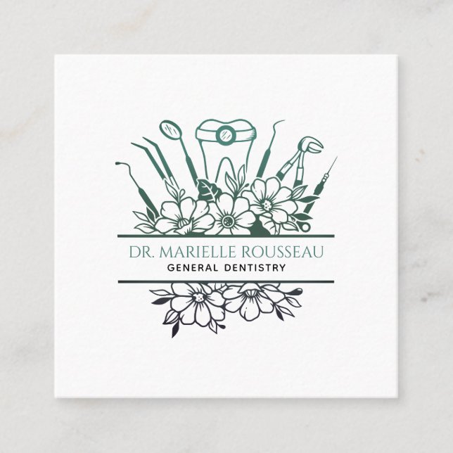 Dentist  square business card (Front)