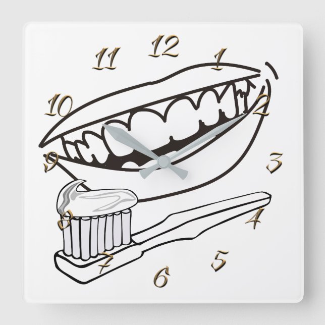 Dentist Square Wall Clock (Front)