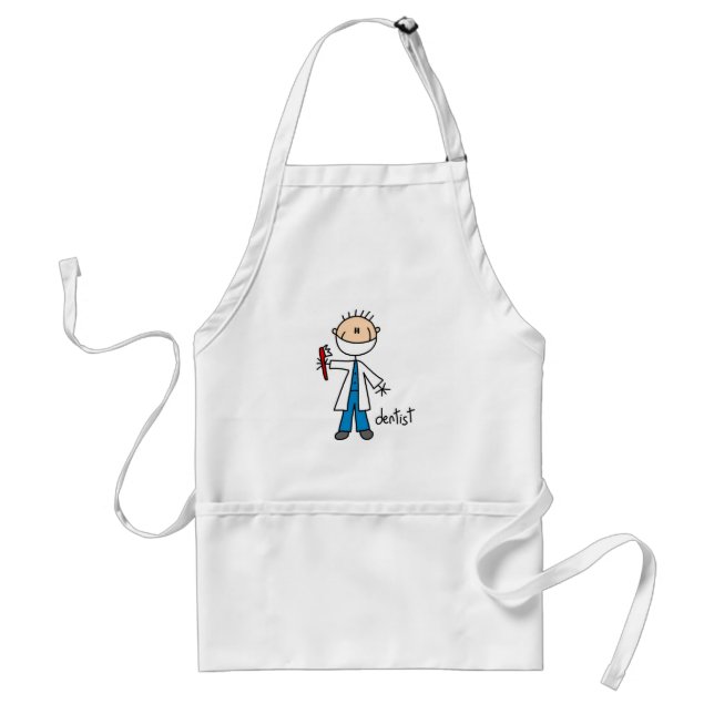 Dentist Stick Figure Adult Apron (Front)