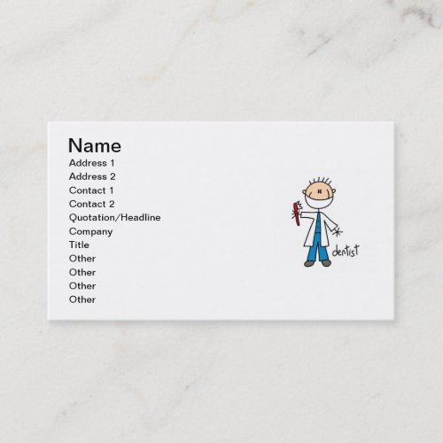 Dentist Stick Figure Business Card