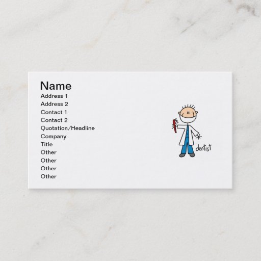 Customizable Dentist Stick Figure Business Card
