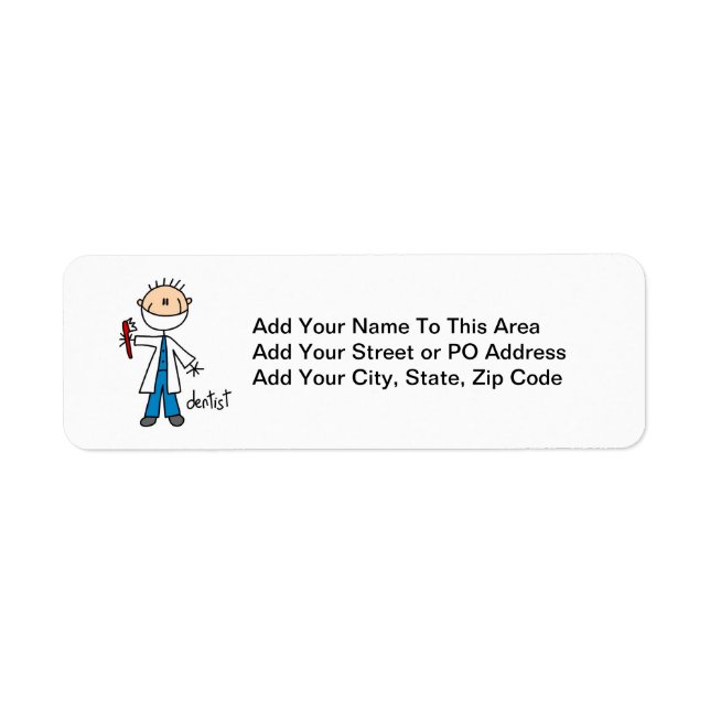 Dentist Stick Figure Label (Front)