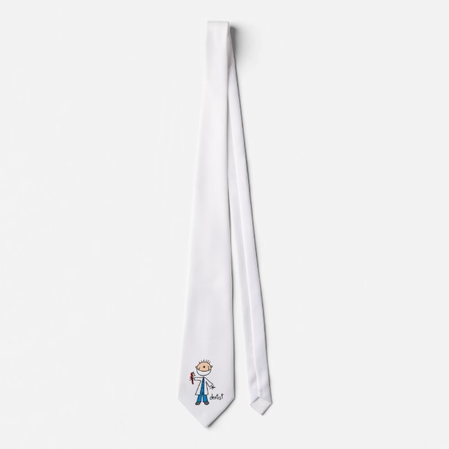 Dentist Stick Figure Neck Tie (Front)