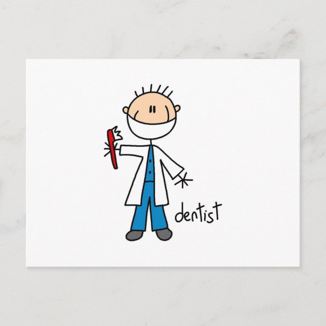 Dentist Stick Figure Postcard (Front)