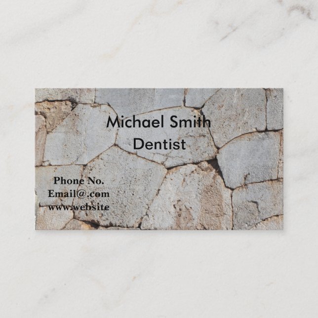 Dentist Stone Wall Design Business Card (Front)