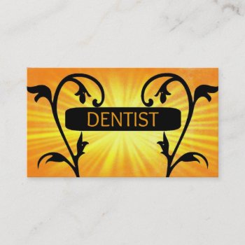Dentist Sun Damask Business Card by businessCardsRUs at Zazzle