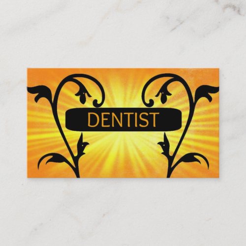 Dentist Sun Damask Business Card