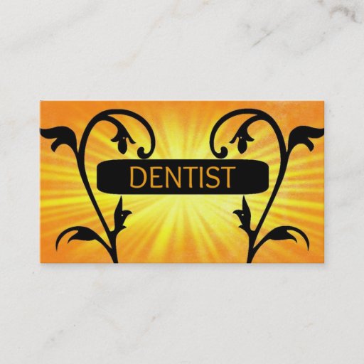 Customizable Dentist Sun Damask Business Card