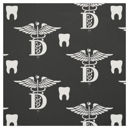 Dentist Symbol & Tooth Black Fabric